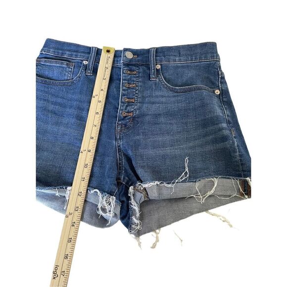 Madewell High Rise Denim ShortsSize 26 Buttons Casual Distressed Hem - Picture 7 of 16